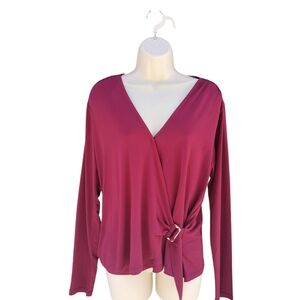 Michael Kors Deep Burgundy Wrap Blouse